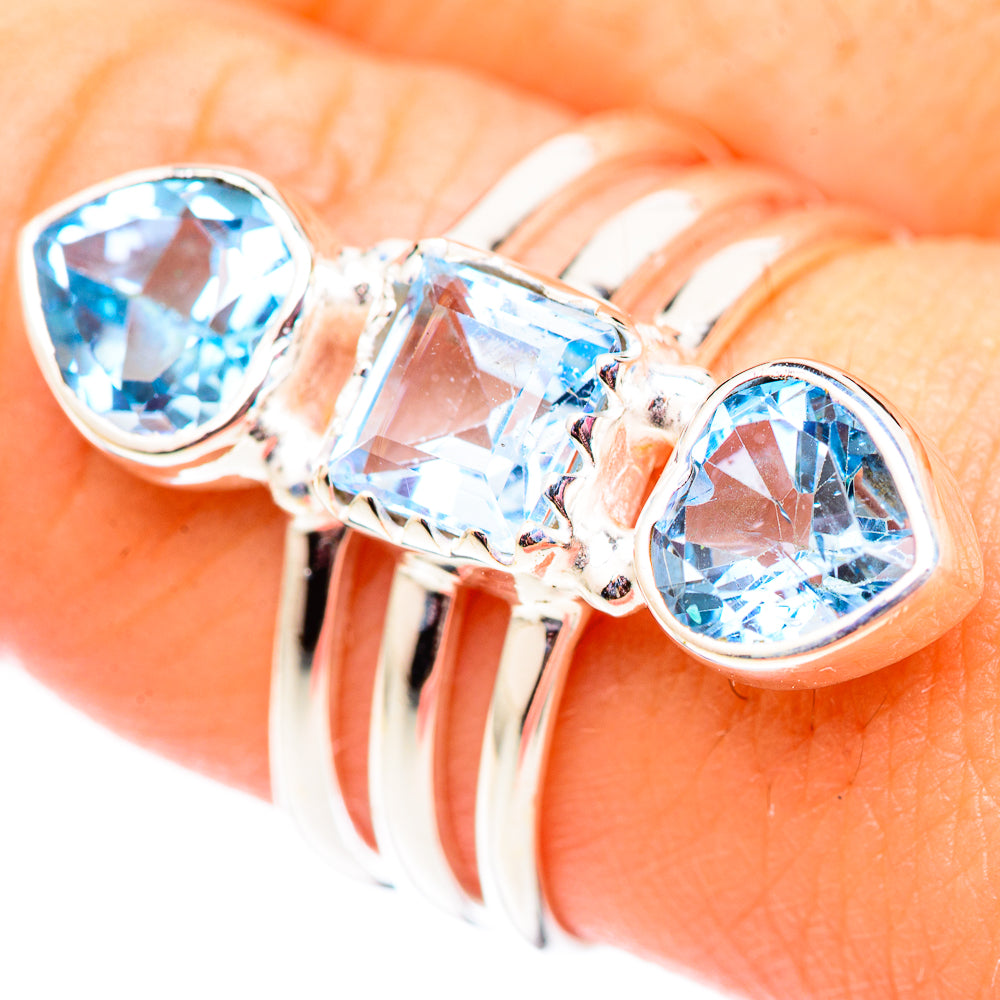 Swiss Blue Topaz Rings handcrafted by Anasilvercos - RING124500