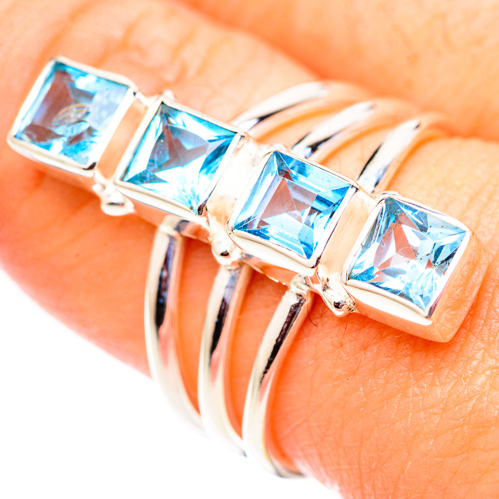 Swiss Blue Topaz Rings handcrafted by Anasilvercos - RING124506