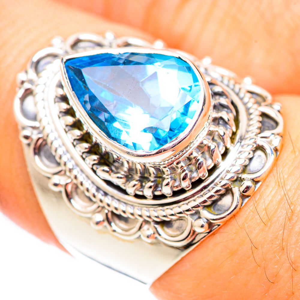 Swiss Blue Topaz Rings handcrafted by Anasilvercos - RING124507