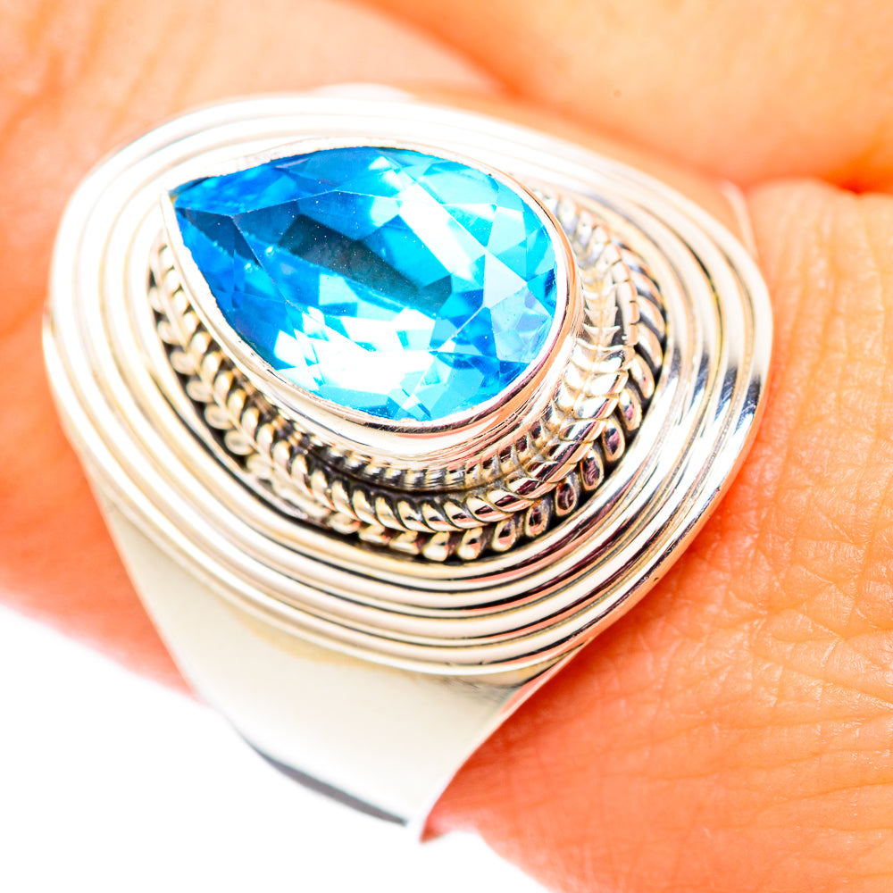 Swiss Blue Topaz Rings handcrafted by Anasilvercos - RING124527