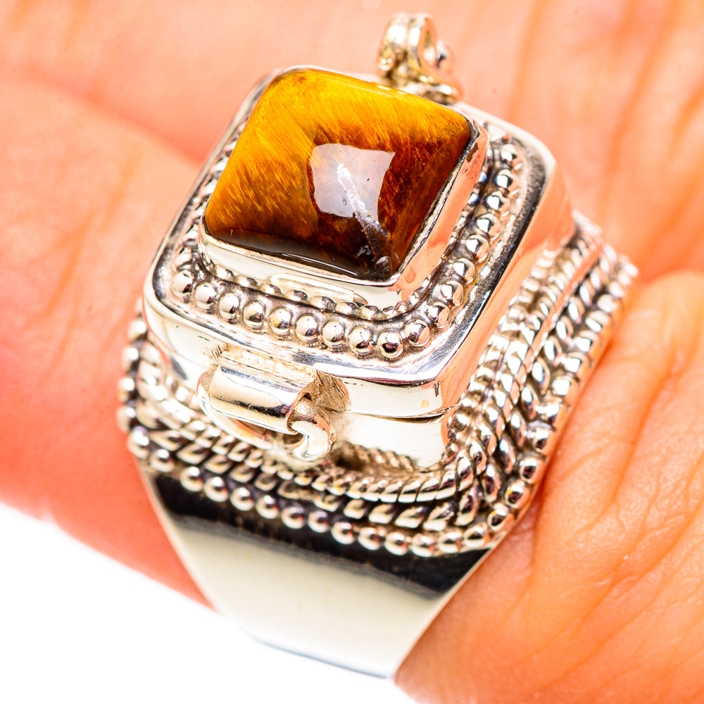 Tiger Eye Rings handcrafted by Anasilvercos - RING124536