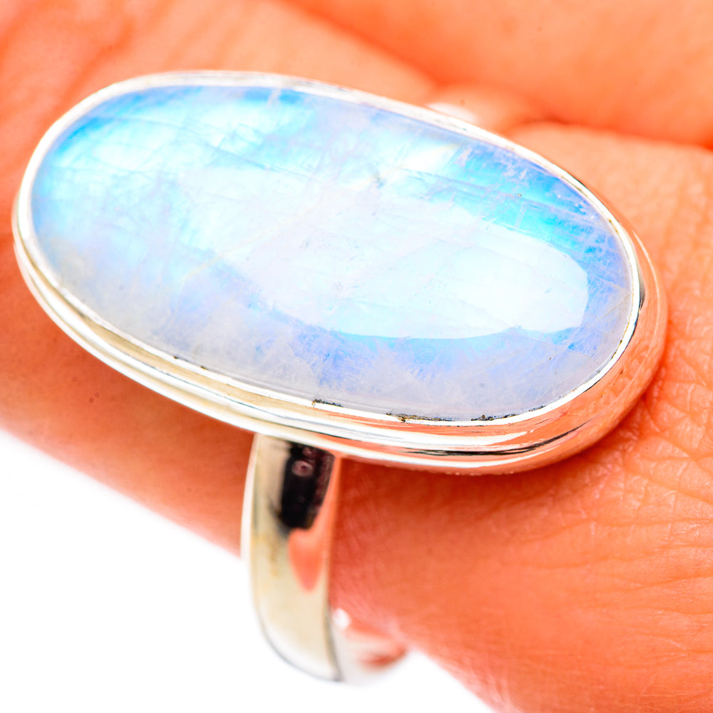 Rainbow Moonstone Rings handcrafted by Anasilvercos - RING124552