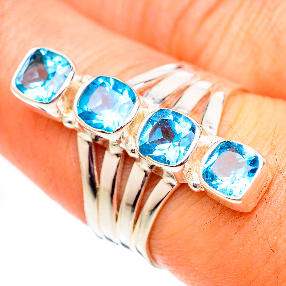 Swiss Blue Topaz Rings handcrafted by Anasilvercos - RING124553