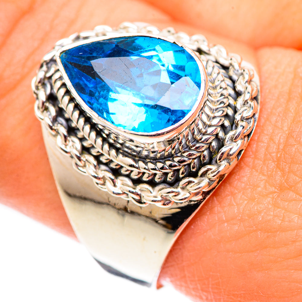 Swiss Blue Topaz Rings handcrafted by Anasilvercos - RING124556