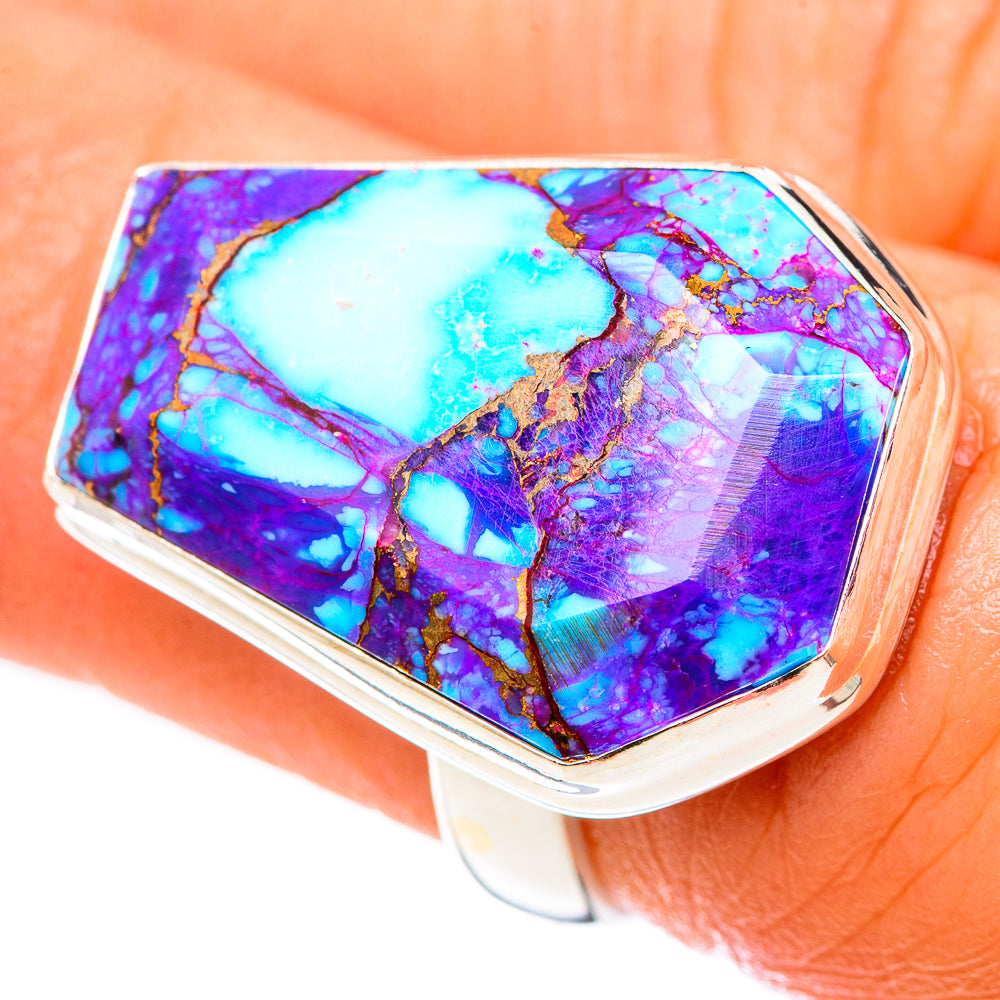 Purple Copper Composite Turquoise Rings handcrafted by Anasilvercos - RING124565