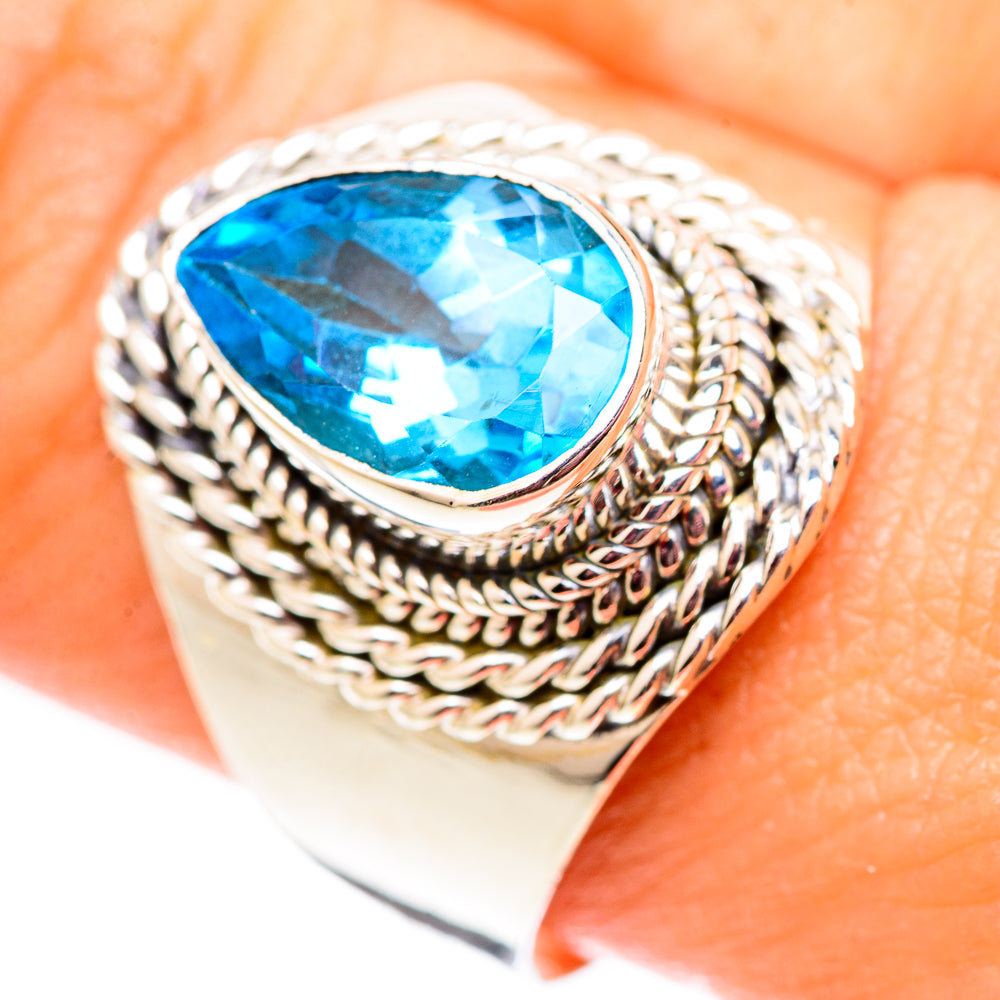 Swiss Blue Topaz Rings handcrafted by Anasilvercos - RING124580