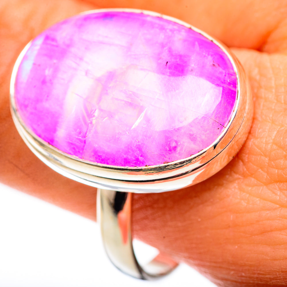 Pink Moonstone Rings handcrafted by Anasilvercos - RING124588