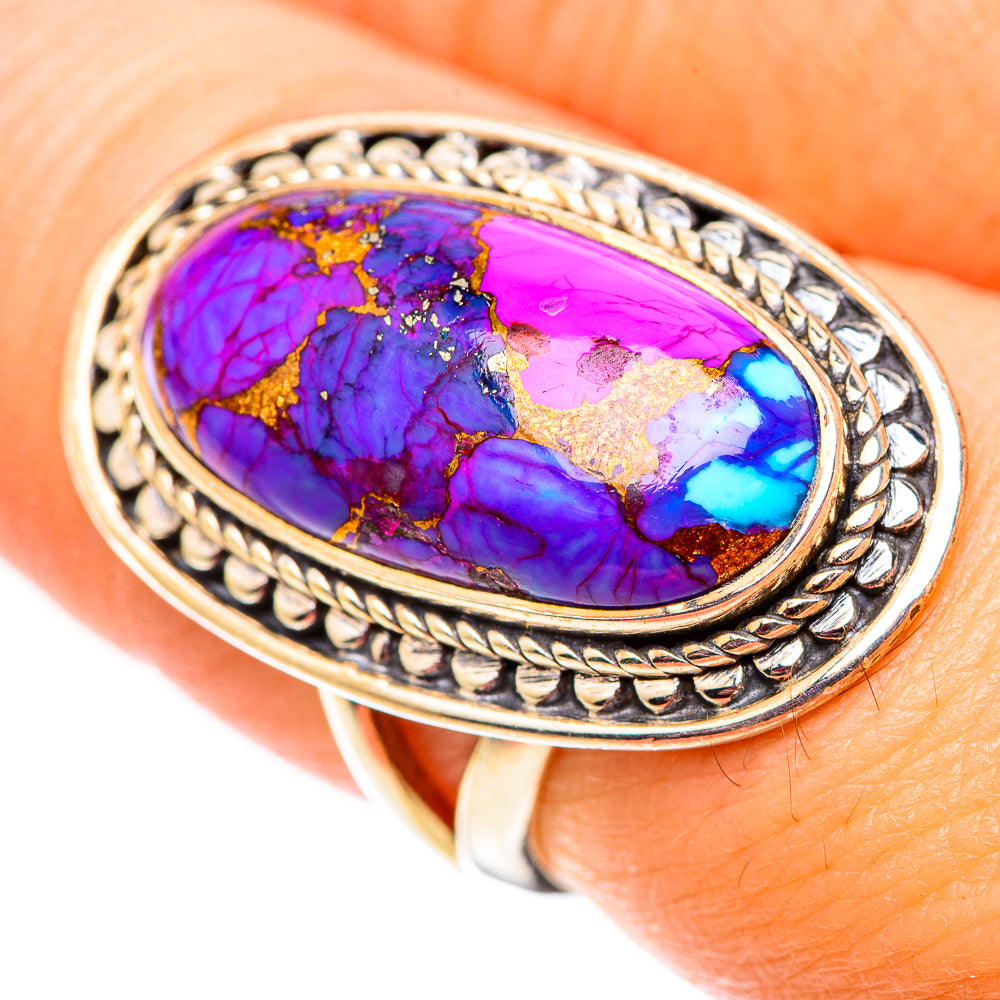 Purple Copper Composite Turquoise Rings handcrafted by Anasilvercos - RING124590