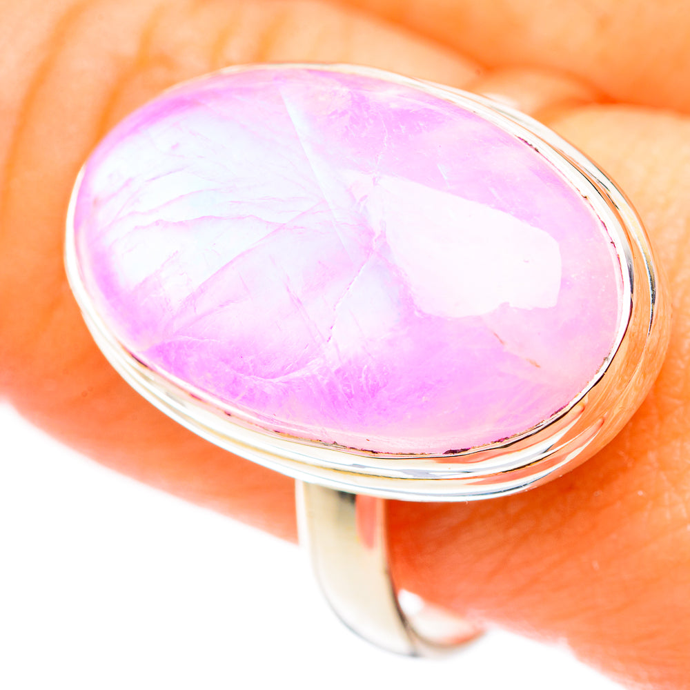 Pink Moonstone Rings handcrafted by Anasilvercos - RING124612