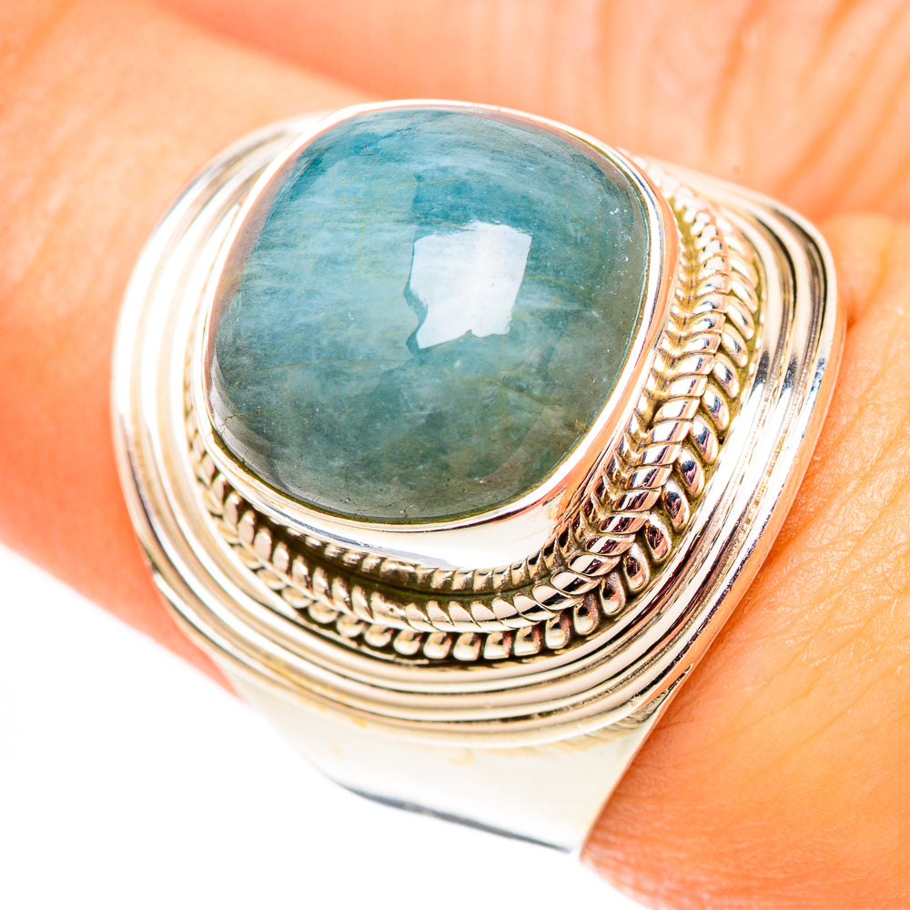 Aquamarine Rings handcrafted by Anasilvercos - RING124623