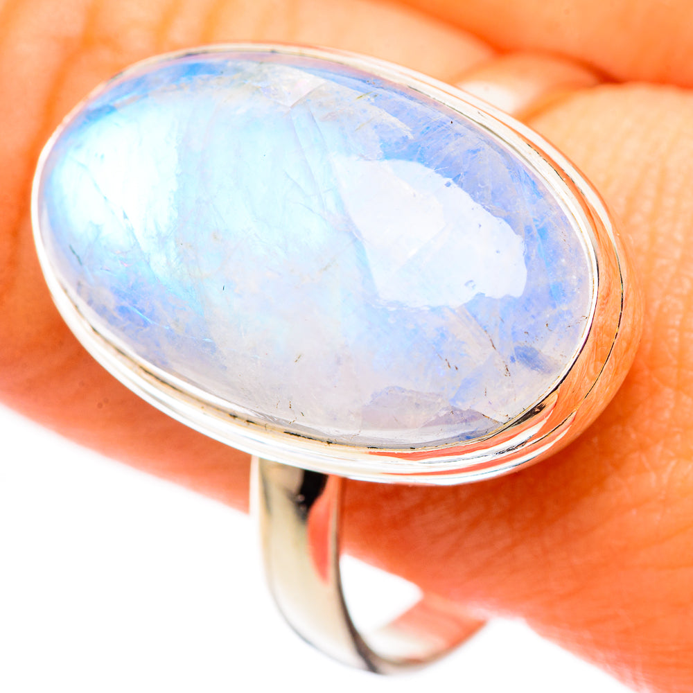 Rainbow Moonstone Rings handcrafted by Anasilvercos - RING124627