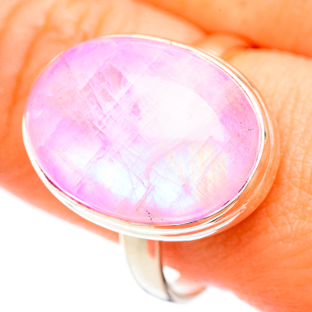Pink Moonstone Rings handcrafted by Anasilvercos - RING124634