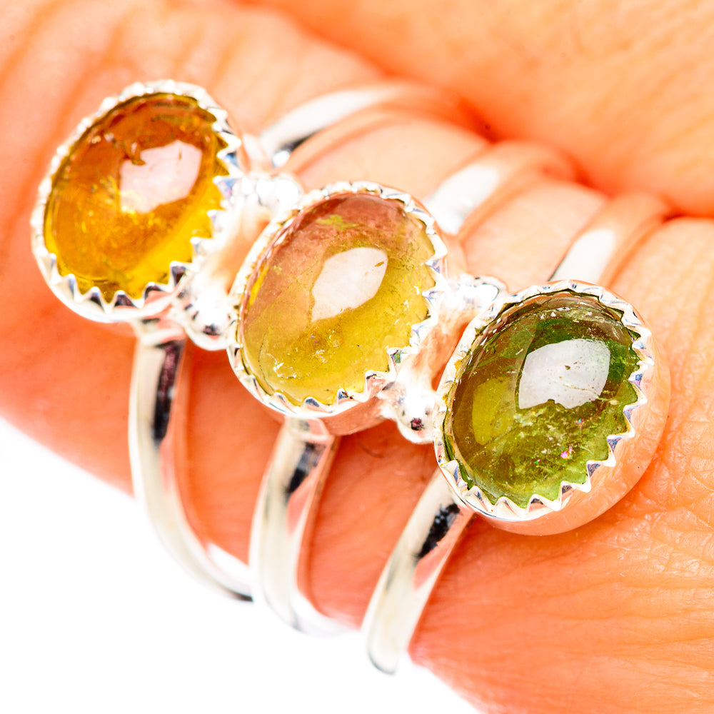 Green Tourmaline Rings handcrafted by Anasilvercos - RING124640