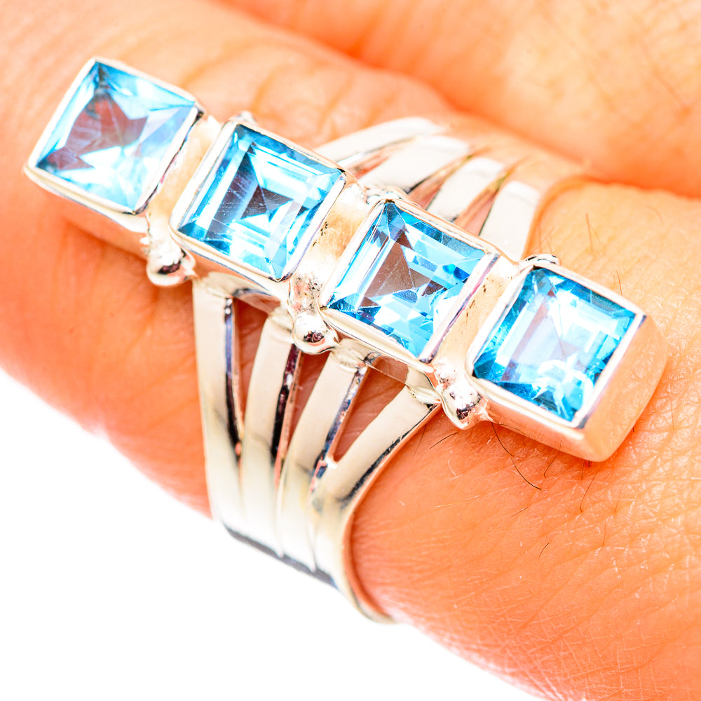 Swiss Blue Topaz Rings handcrafted by Anasilvercos - RING124646