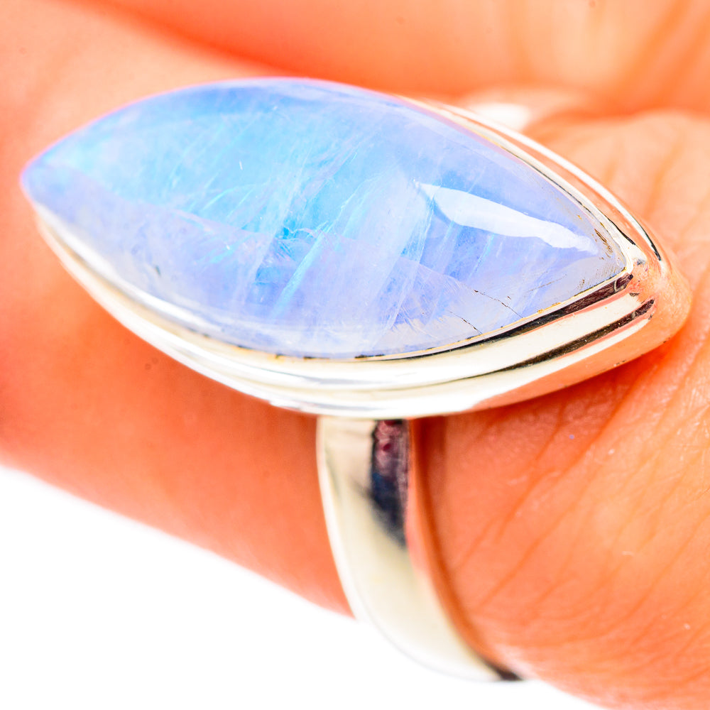 Rainbow Moonstone Rings handcrafted by Anasilvercos - RING124649