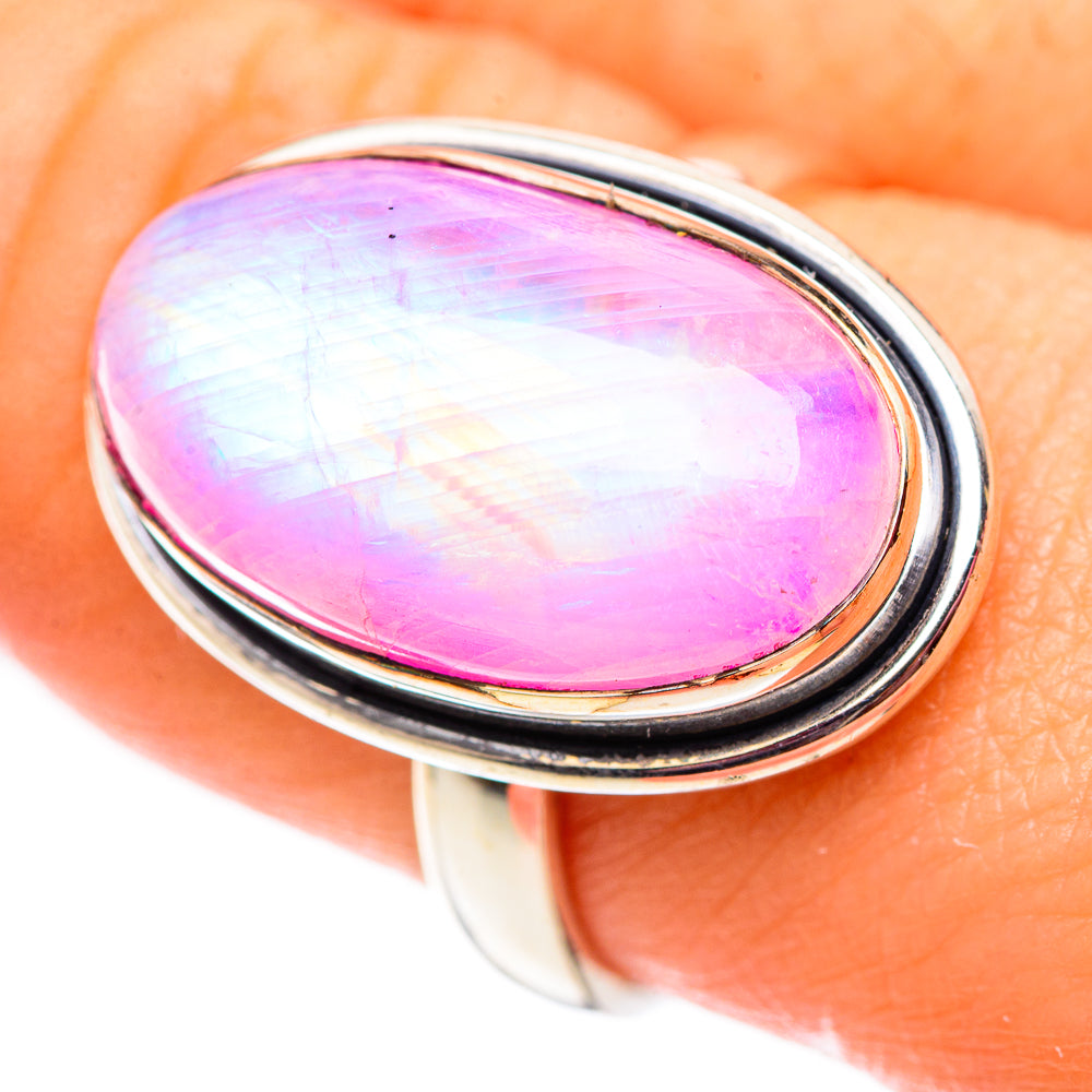 Pink Moonstone Rings handcrafted by Anasilvercos - RING124656