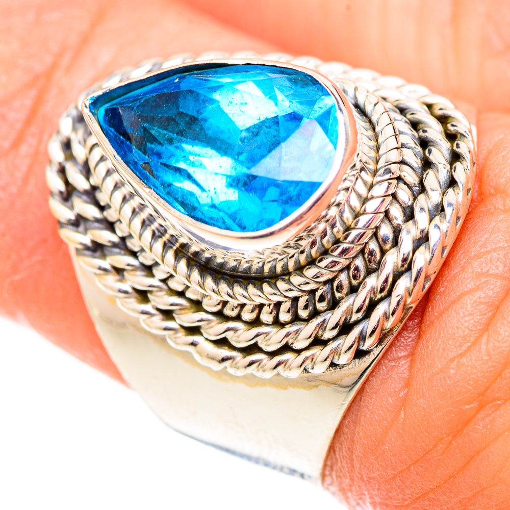 Swiss Blue Topaz Rings handcrafted by Anasilvercos - RING124666