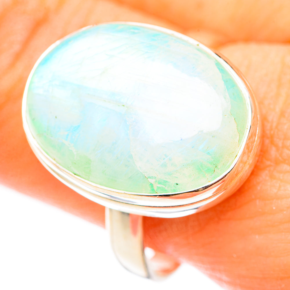 Green Moonstone Rings handcrafted by Anasilvercos - RING124673