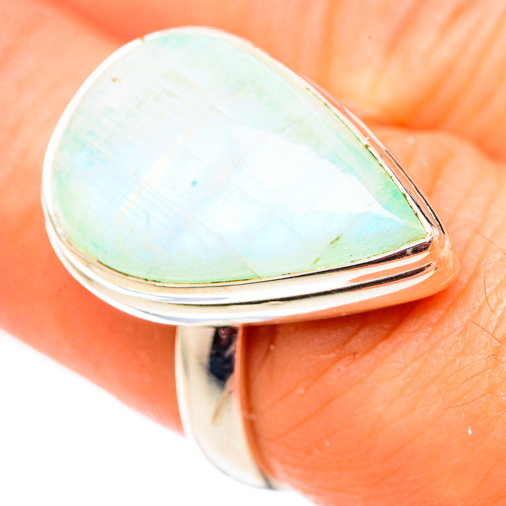 Green Moonstone Rings handcrafted by Anasilvercos - RING124688