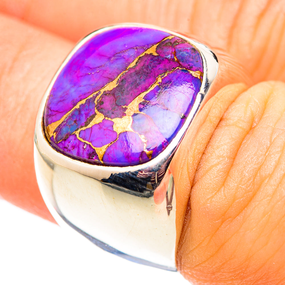 Purple Copper Composite Turquoise Rings handcrafted by Anasilvercos - RING124694