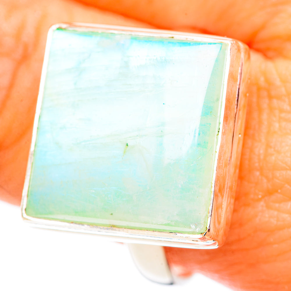 Green Moonstone Rings handcrafted by Anasilvercos - RING124713