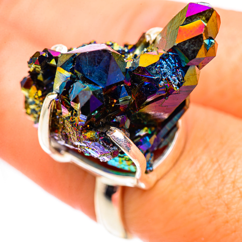 Titanium Sunshine Druzy Rings handcrafted by Anasilvercos - RING124722