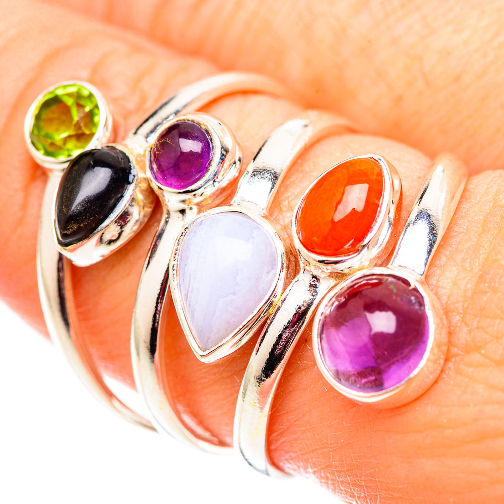 Blue Lace Agate Rings handcrafted by Anasilvercos - RING124723