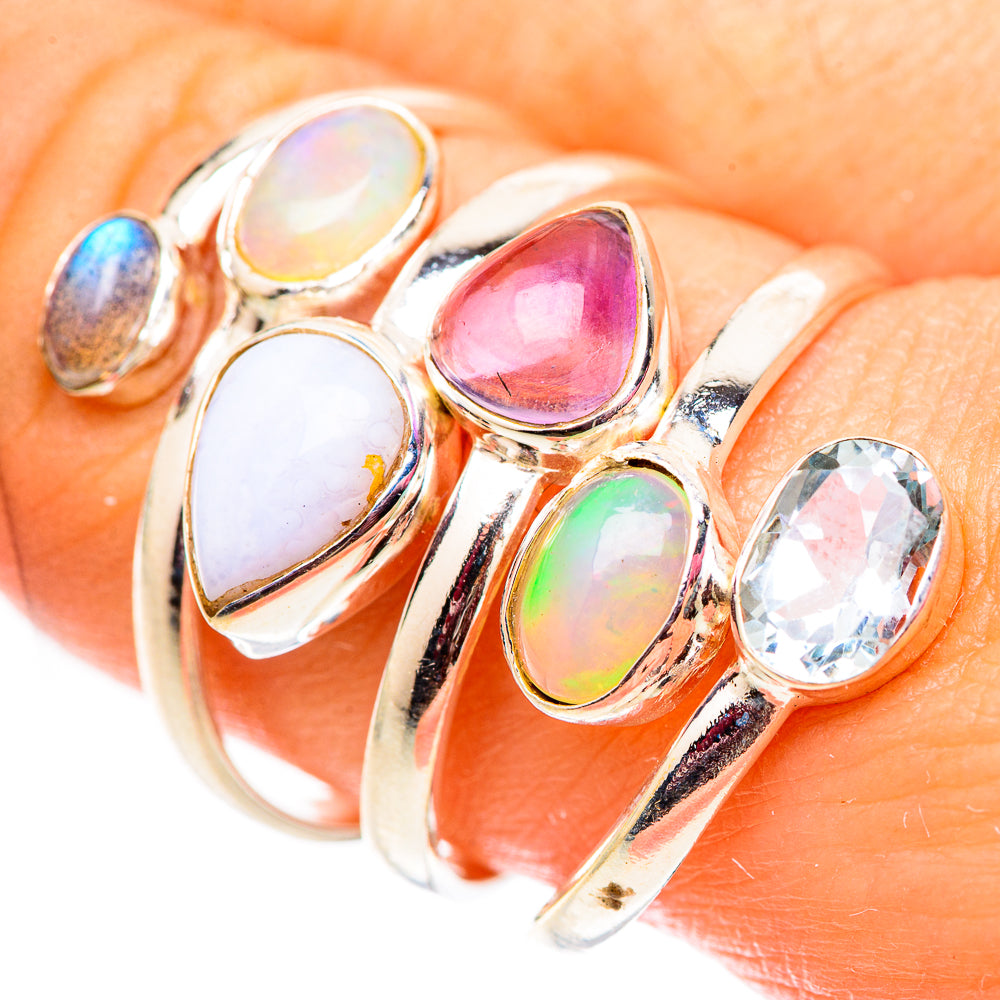 Blue Lace Agate Rings handcrafted by Anasilvercos - RING124756