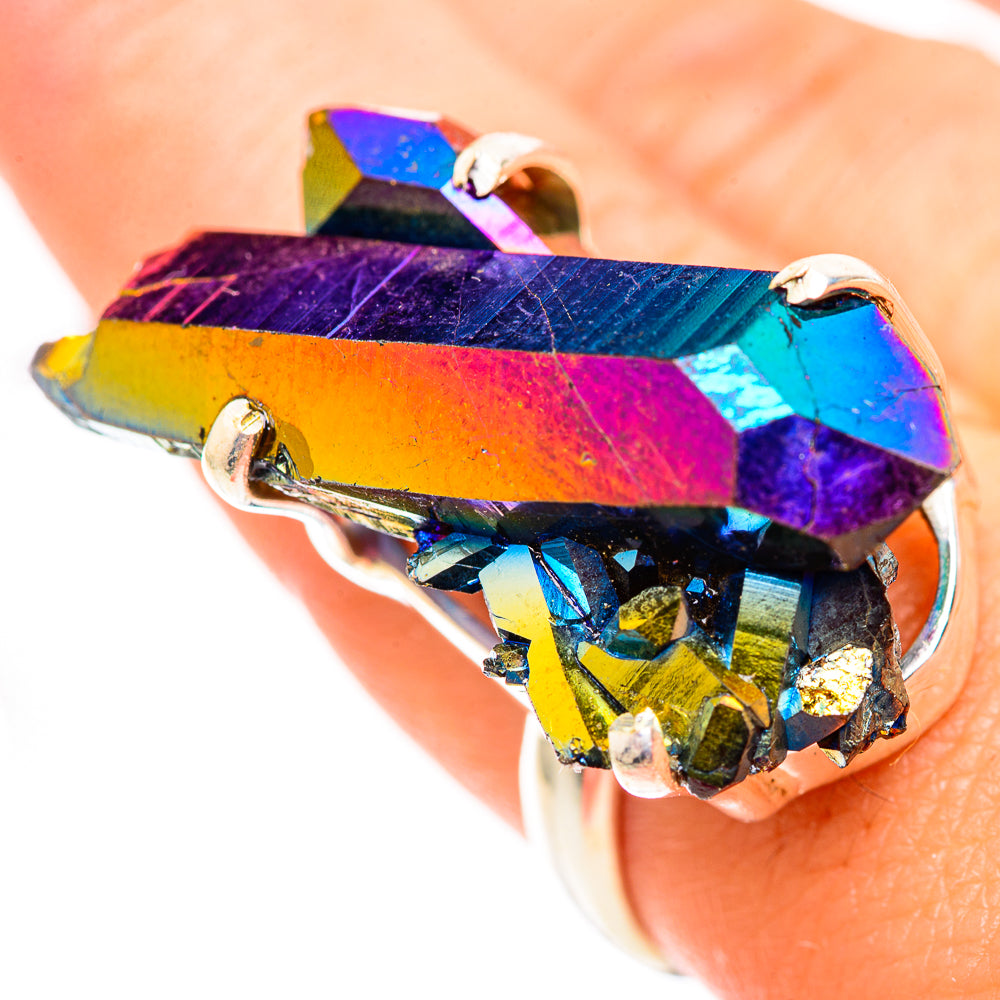 Titanium Sunshine Druzy Rings handcrafted by Anasilvercos - RING124757