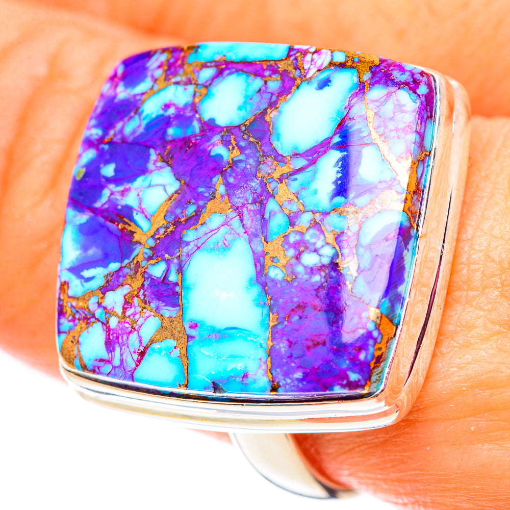 Purple Copper Composite Turquoise Rings handcrafted by Anasilvercos - RING124776