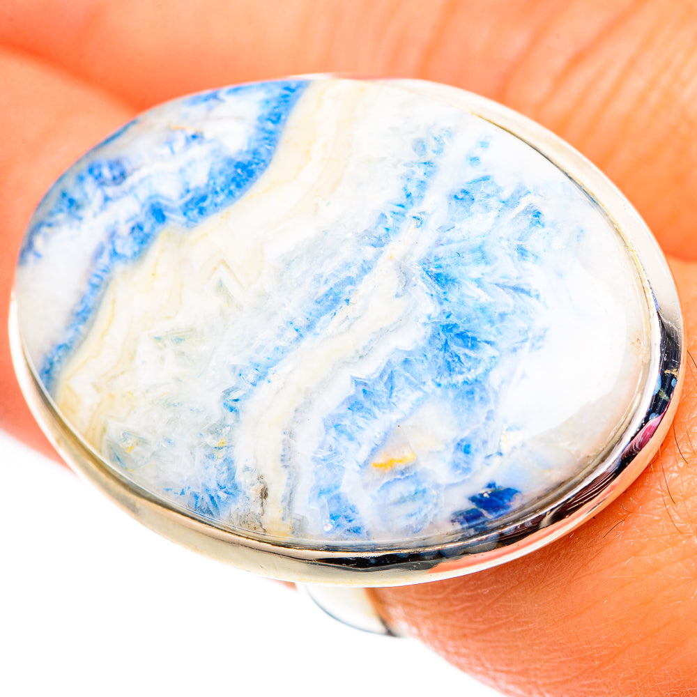 Blue Scheelite Rings handcrafted by Anasilvercos - RING124788