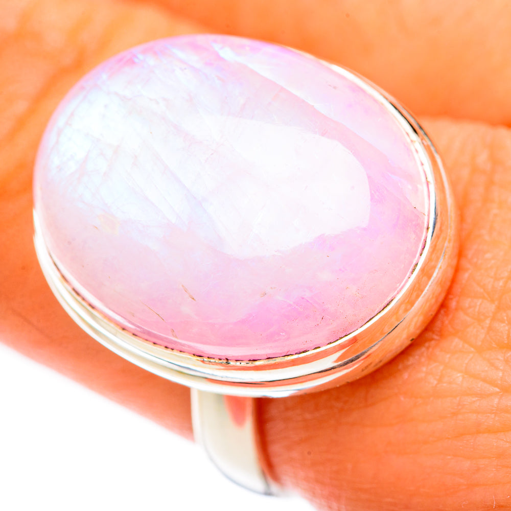 Pink Moonstone Rings handcrafted by Anasilvercos - RING124810
