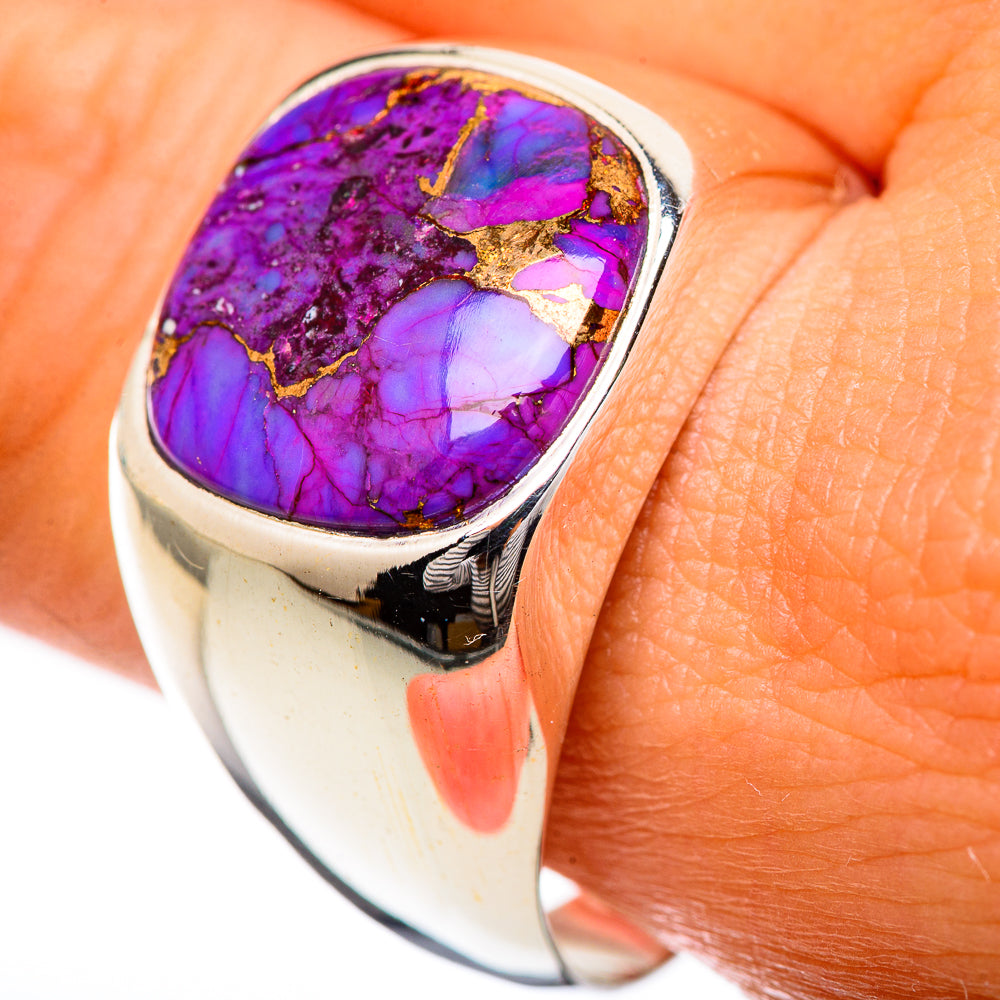 Purple Copper Composite Turquoise Rings handcrafted by Anasilvercos - RING124812