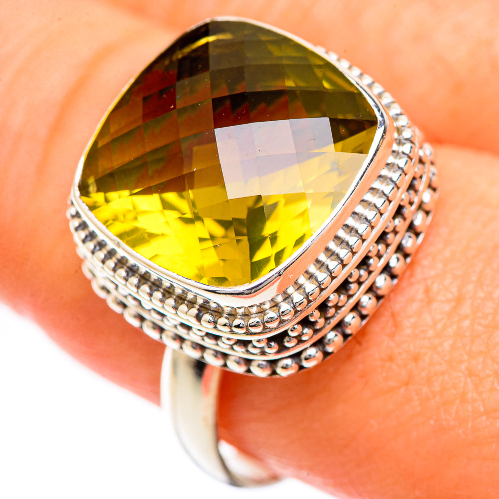 Olive Quartz Rings handcrafted by Anasilvercos - RING124820