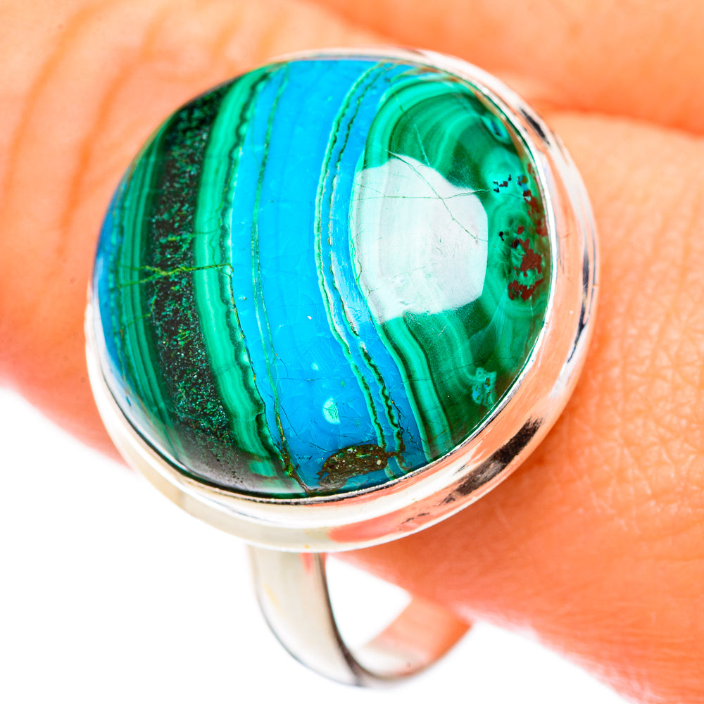 Malachite In Chrysocolla Rings handcrafted by Anasilvercos - RING124841
