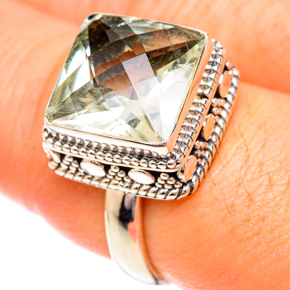 Green Amethyst Rings handcrafted by Anasilvercos - RING124853