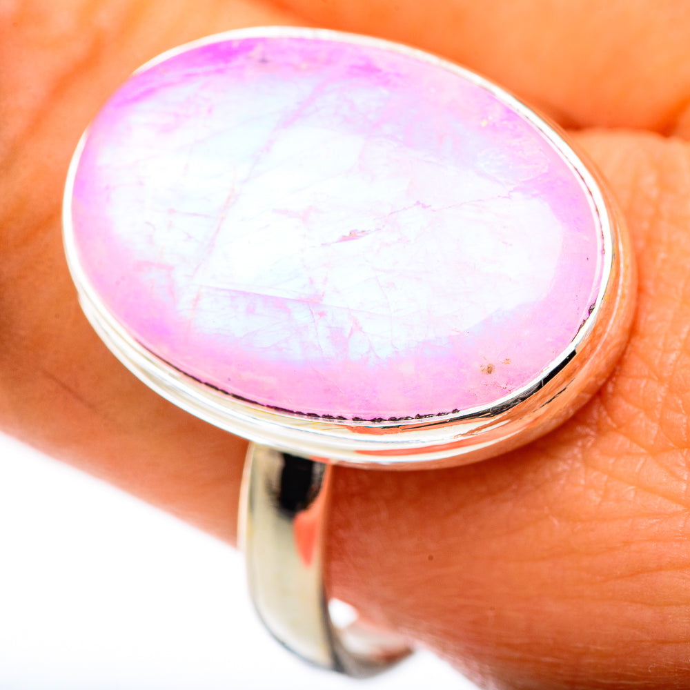 Pink Moonstone Rings handcrafted by Anasilvercos - RING124857