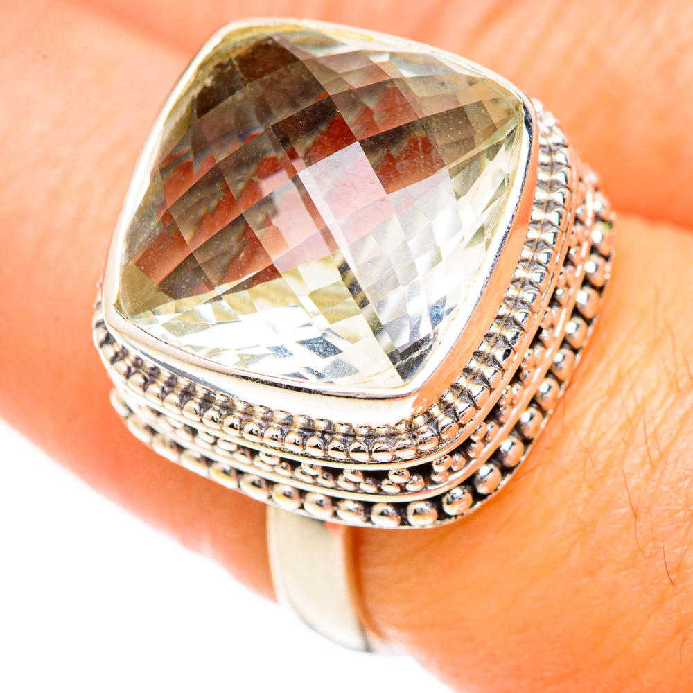 Green Amethyst Rings handcrafted by Anasilvercos - RING124903