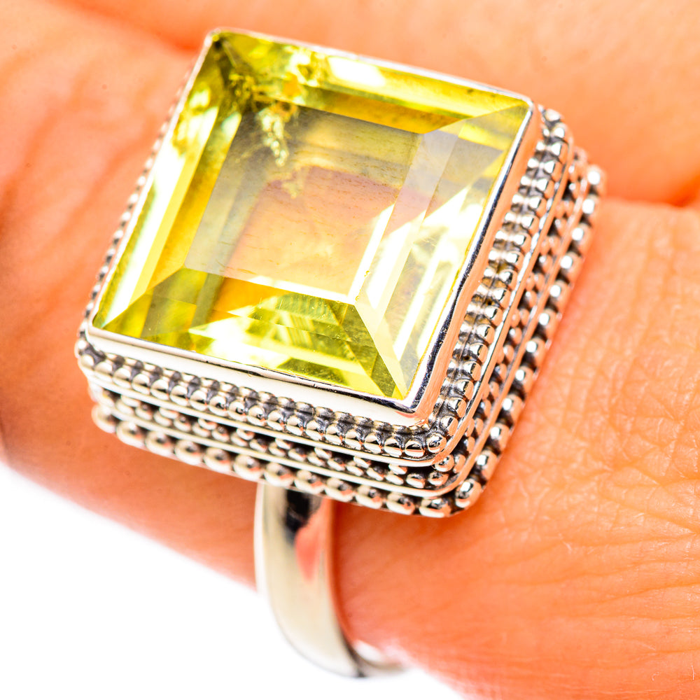 Lemon Quartz Rings handcrafted by Anasilvercos - RING124916