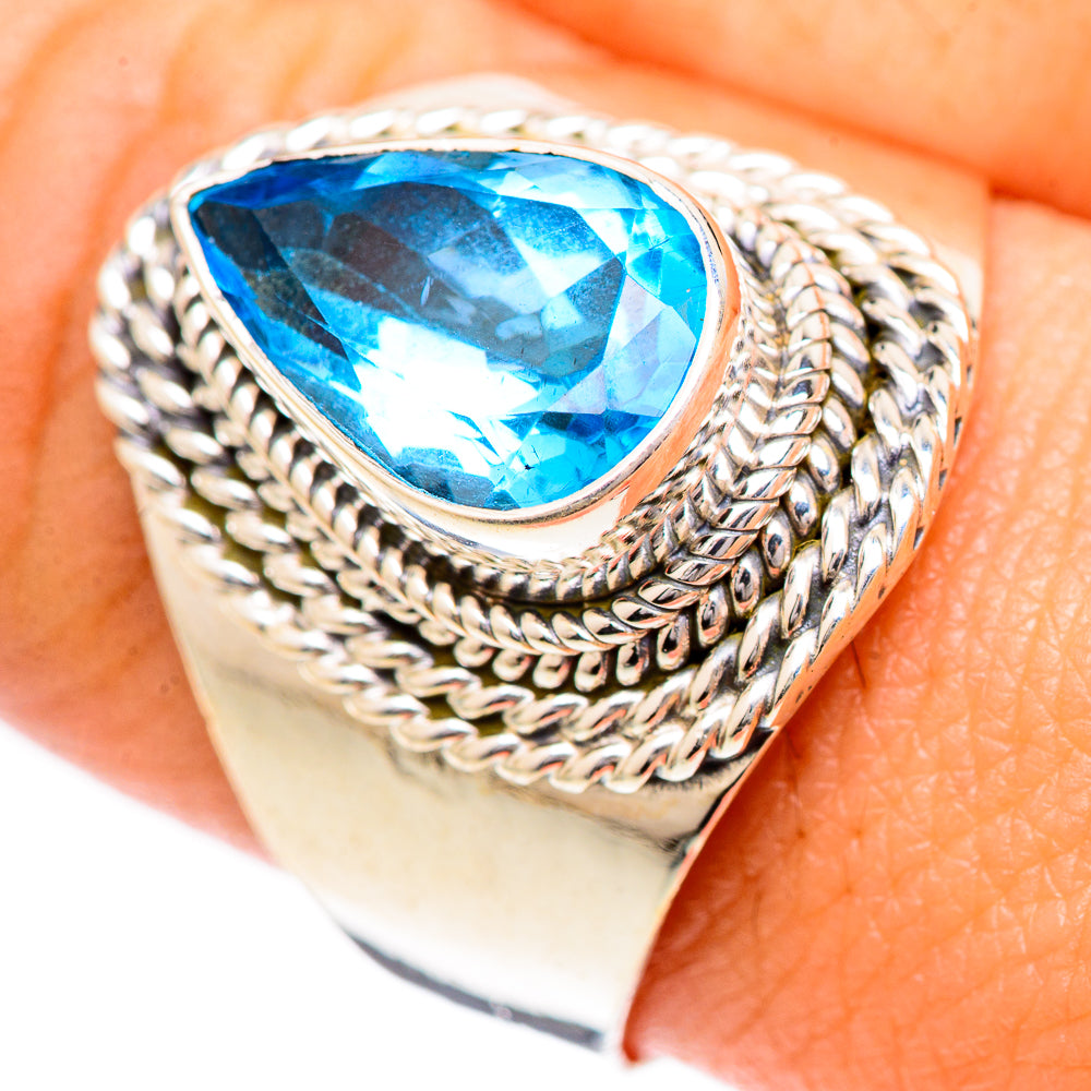 Swiss Blue Topaz Rings handcrafted by Anasilvercos - RING124921