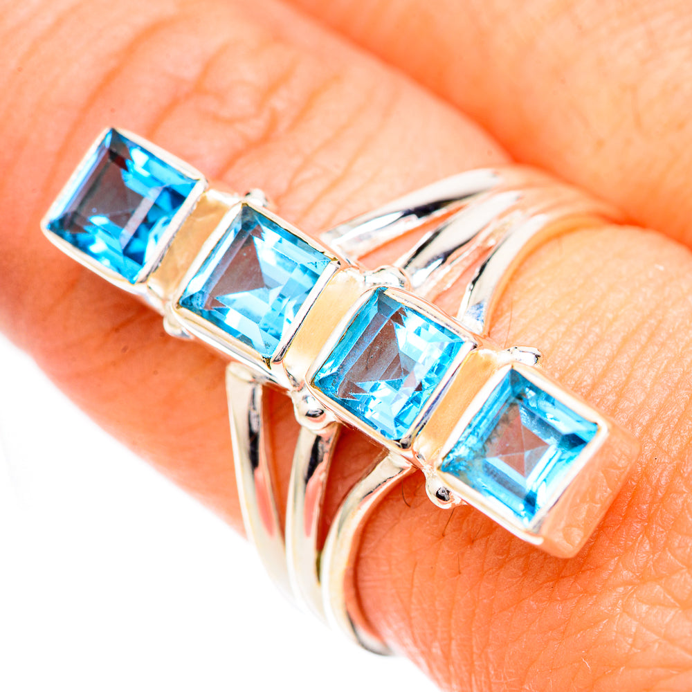 Swiss Blue Topaz Rings handcrafted by Anasilvercos - RING124925