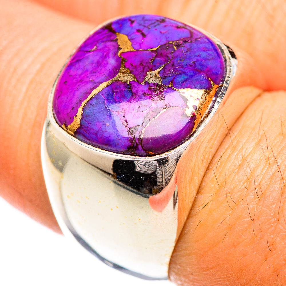 Purple Copper Composite Turquoise Rings handcrafted by Anasilvercos - RING124930