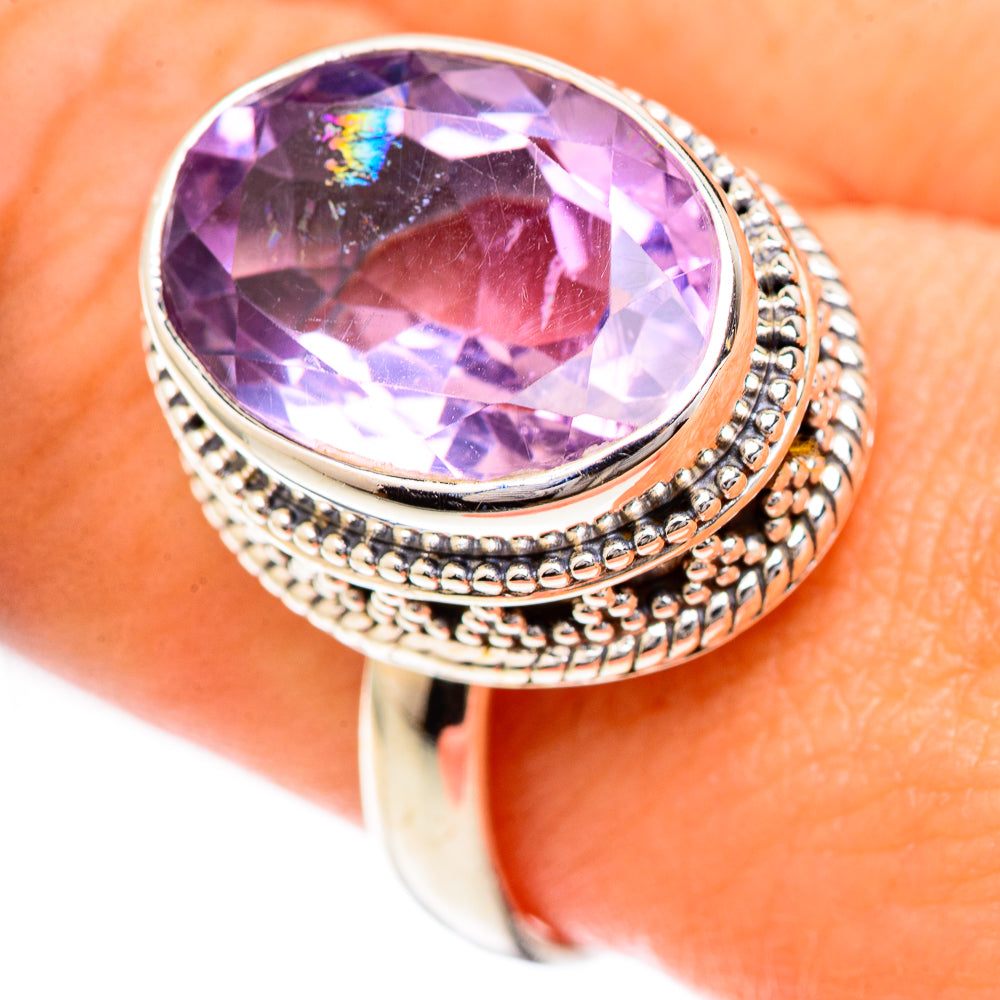 Pink Amethyst Rings handcrafted by Anasilvercos - RING124931