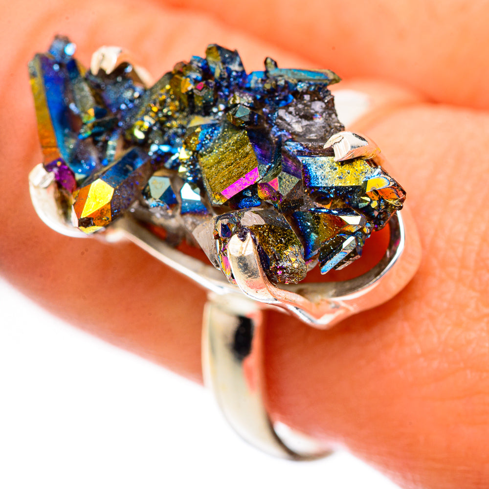 Titanium Sunshine Druzy Rings handcrafted by Anasilvercos - RING124935