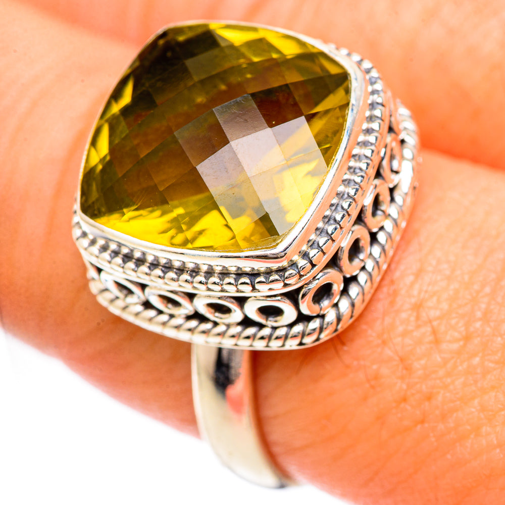 Olive Quartz Rings handcrafted by Anasilvercos - RING124938