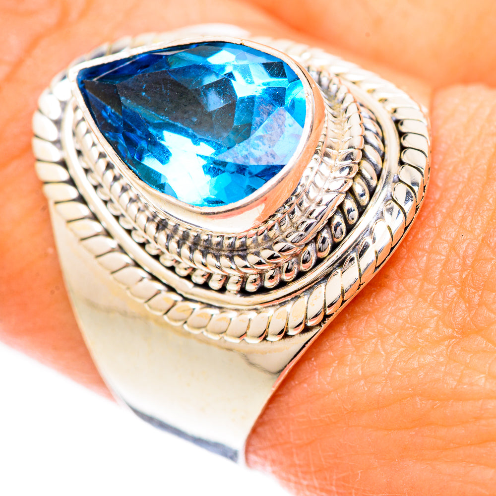 Swiss Blue Topaz Rings handcrafted by Anasilvercos - RING124939