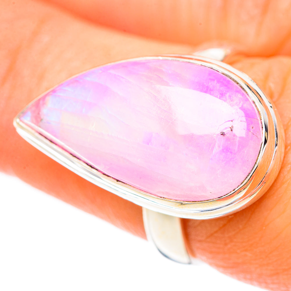 Pink Moonstone Rings handcrafted by Anasilvercos - RING124949