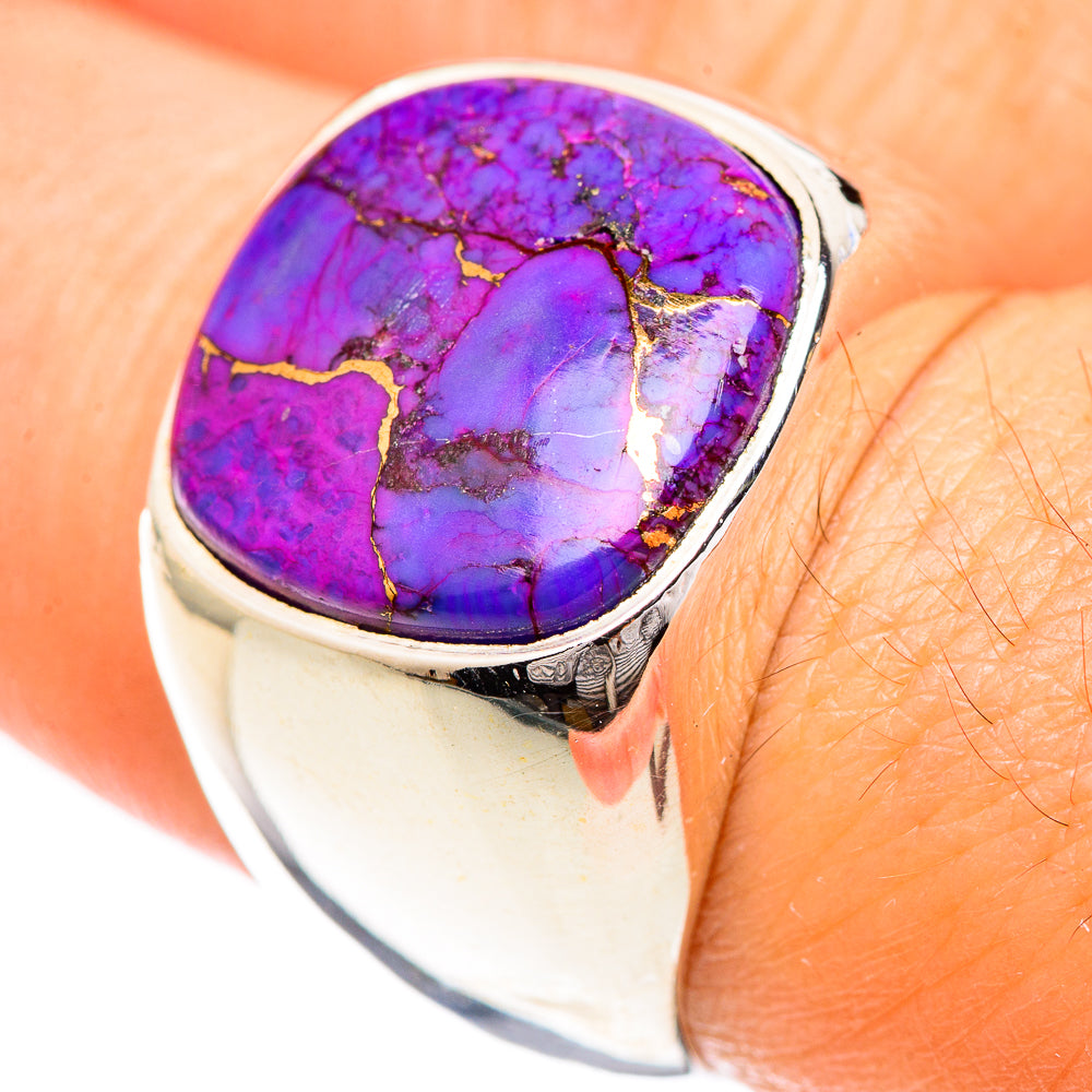Purple Copper Composite Turquoise Rings handcrafted by Anasilvercos - RING124950