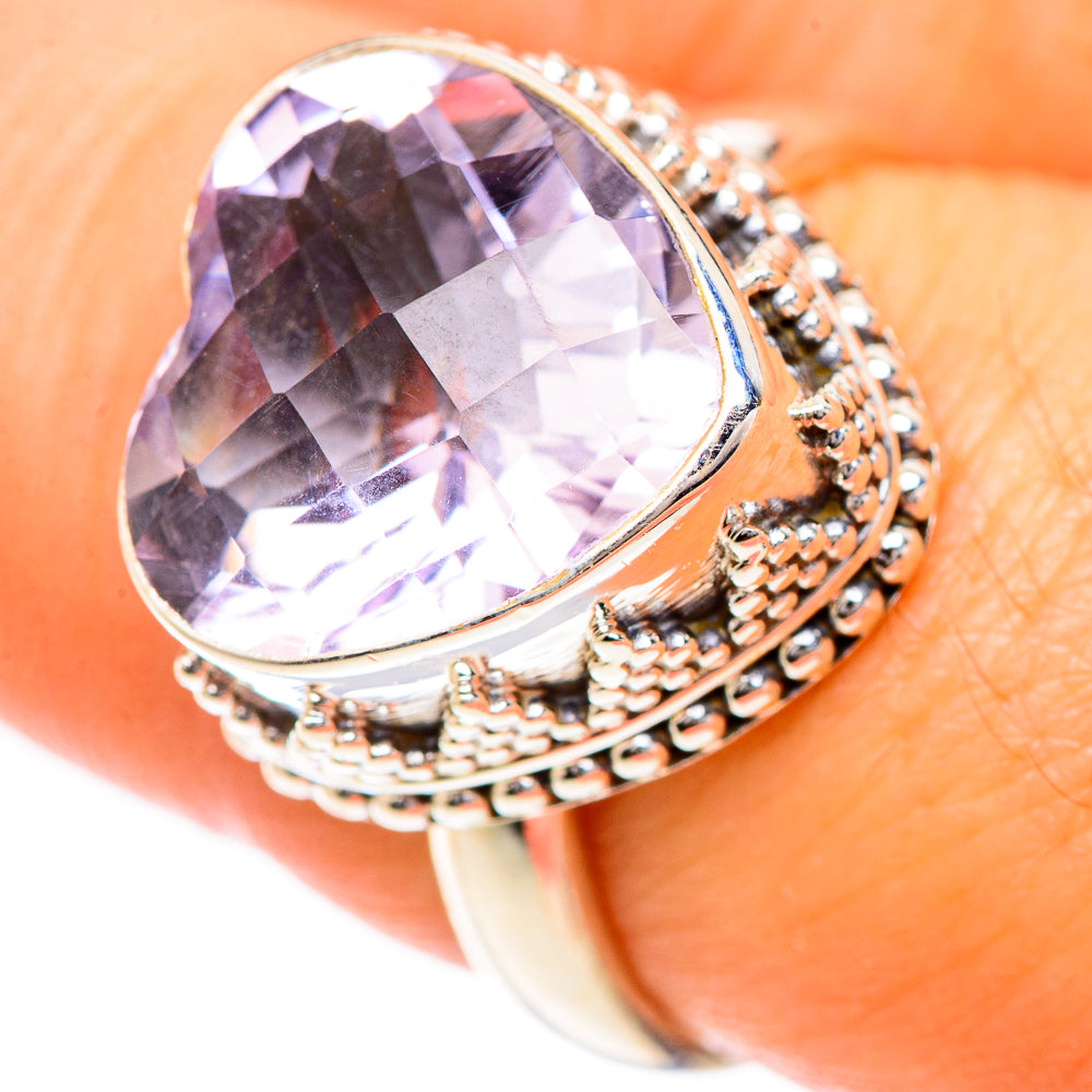 Pink Amethyst Rings handcrafted by Anasilvercos - RING124951