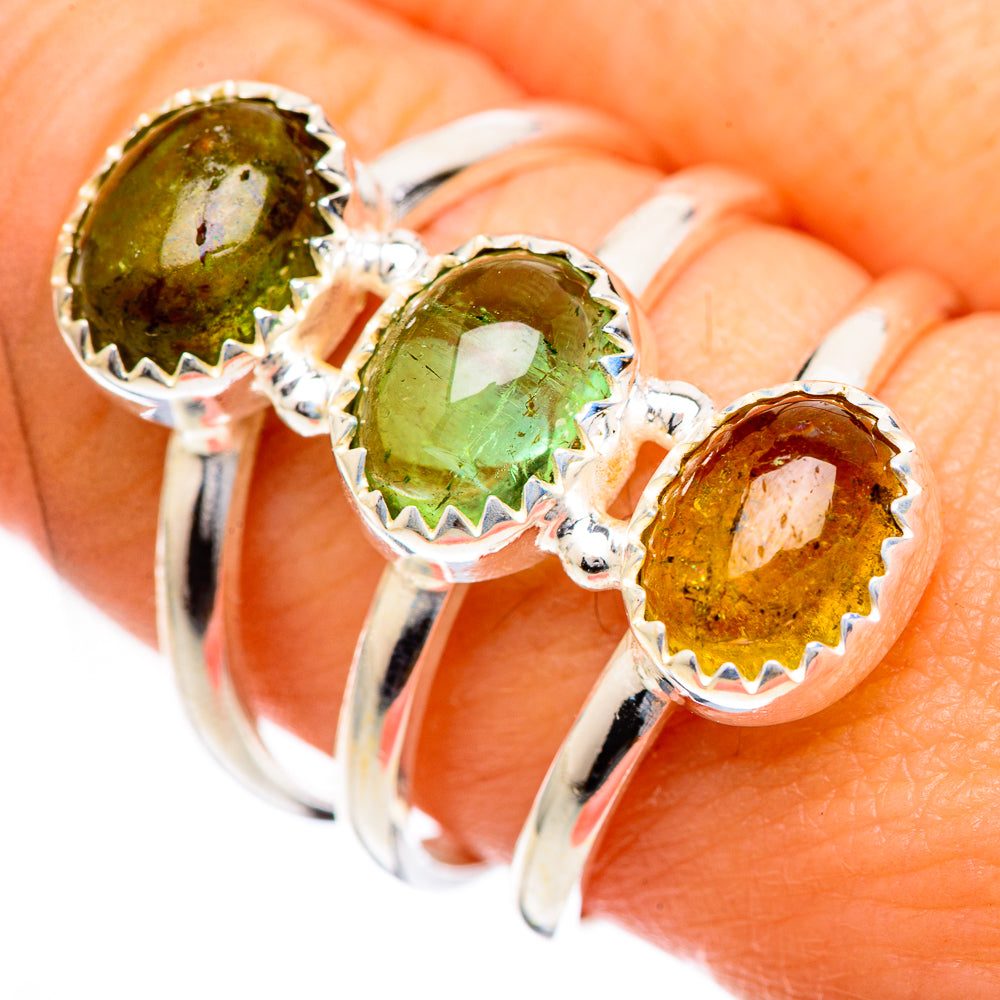 Green Tourmaline Rings handcrafted by Anasilvercos - RING124953